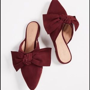 Madewell Remi Bow Mules in Pinot Noir Size 8.5